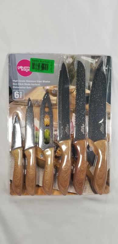 Photo 3 of GOURMET EDGE 6-PIECE NUTRI BLADE KNIFE SET WITH WOODEN HANDLE NEW