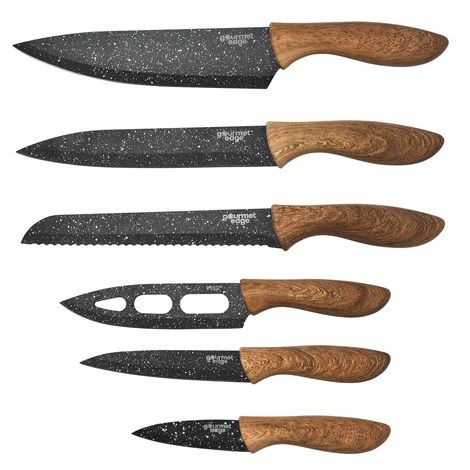 Photo 1 of GOURMET EDGE 6-PIECE NUTRI BLADE KNIFE SET WITH WOODEN HANDLE NEW