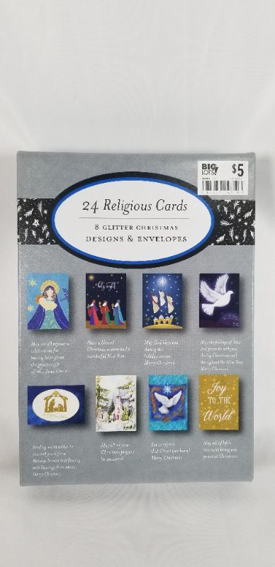 Photo 1 of 24 RELIGIOUS CARDS 8 GLITTER DESIGNS AND ENVELOPES NEW 