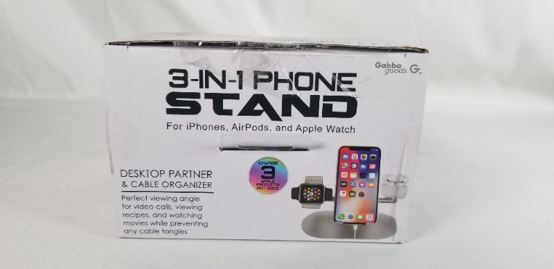 Photo 3 of 3 IN 1 PHONE STAND COMPATIBLE FOR IPHONES AIRPODS AND APPLE WATCH NEW