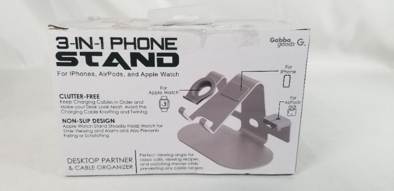 Photo 2 of 3 IN 1 PHONE STAND COMPATIBLE FOR IPHONES AIRPODS AND APPLE WATCH NEW