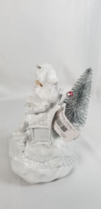 Photo 3 of WHITE KIDS MERRY CHRISTMAS MUSICAL FIGURE RESIN PLAYS WISH YOU A MERRY CHRISTMAS  4 X 4.5 X 6H INCHES NEW