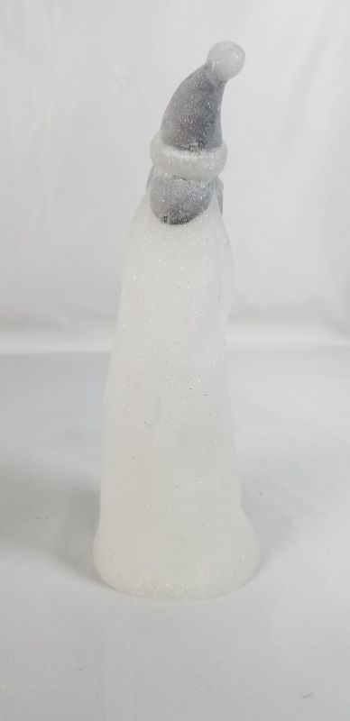 Photo 2 of LIGHT GRAY AND WHITE GLITTER WAX SANTA  7H INCHES FIGURE