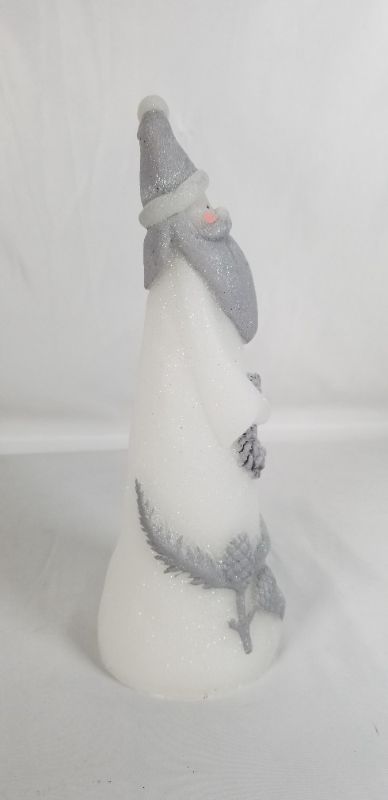 Photo 4 of LIGHT GRAY AND WHITE GLITTER WAX SANTA  10H INCHES FIGURE NEW