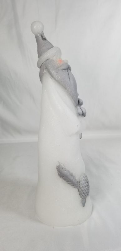 Photo 4 of LIGHT GRAY AND WHITE GLITTER WAX SANTA  12.5 H INCHES FIGURE NEW