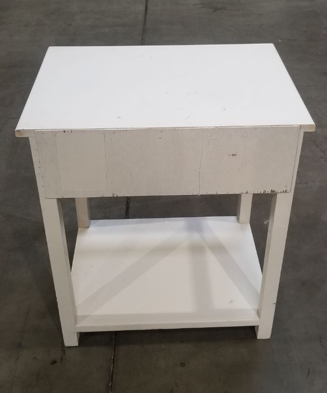 Photo 1 of WHITE SIDE TABLE WITH ONE DRAWER 