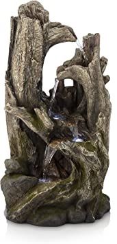 Photo 1 of FIVE TIERED RAINFOREST TREE TRUNK LED LIGHTS FLOOR FOUNTAIN 21L X 18W X 40H INCHES POLYSTONE WOITH FIBERGLASS NEW