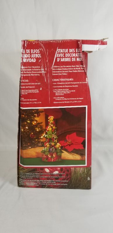 Photo 7 of ELVES DECORATING CHRISTMAS TREE STATUE WITH LED COLOR CHANGING LIGHTS  6 X 12H INCHES NEW