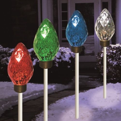 Photo 2 of BRITE STAR SYMPHONY OF LIGHTS PATH MARKERS SET OF 4 PLUG IN COLOR CHANGING 27.5H INCHES NEW