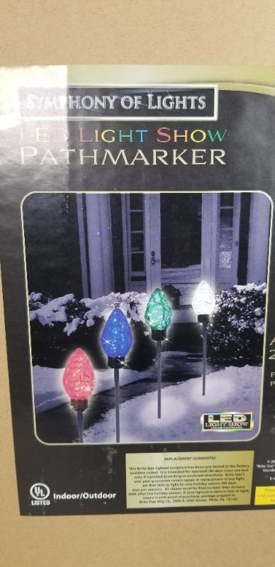 Photo 4 of BRITE STAR SYMPHONY OF LIGHTS PATH MARKERS SET OF 4 PLUG IN COLOR CHANGING 27.5H INCHES NEW