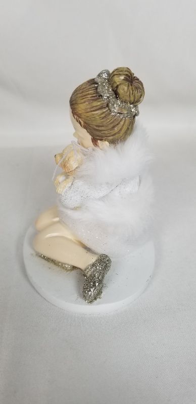 Photo 4 of SITTING BALLERINA HOLDING A DOG RESIN FIGURE NEW