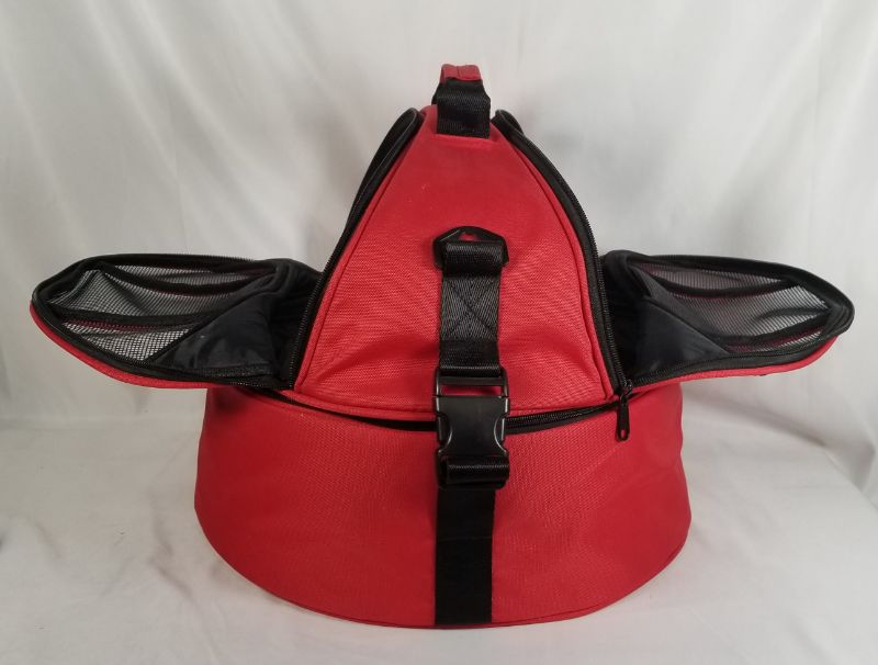 Photo 3 of RED PET CARRIER WITH BED BOTH SIDE AND TOP OPENS USED 