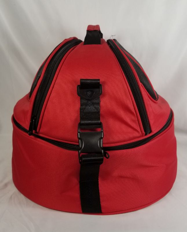 Photo 2 of RED PET CARRIER WITH BED BOTH SIDE AND TOP OPENS USED 