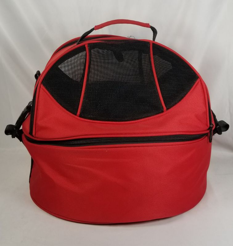 Photo 1 of RED PET CARRIER WITH BED BOTH SIDE AND TOP OPENS USED 