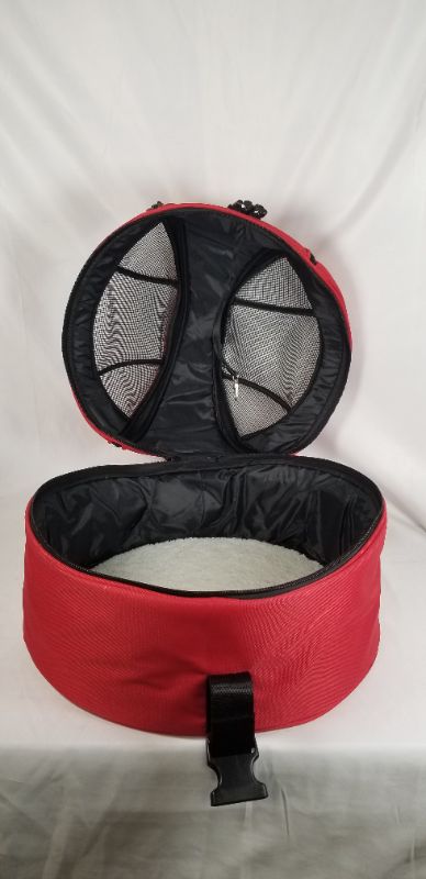 Photo 8 of RED PET CARRIER WITH BED BOTH SIDE AND TOP OPENS USED 