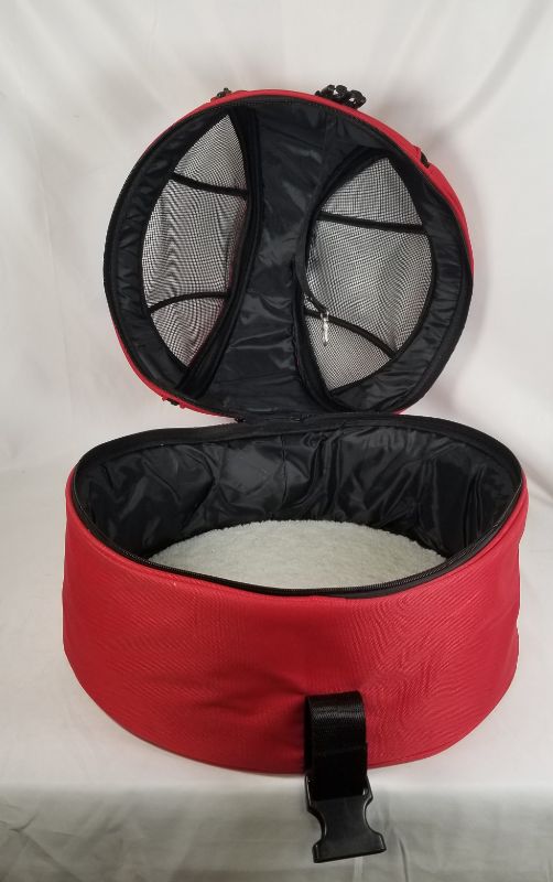 Photo 5 of RED PET CARRIER WITH BED BOTH SIDE AND TOP OPENS USED 