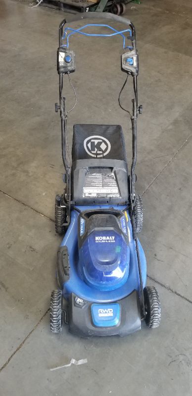 Photo 1 of KOBALT BRUSHLESS 40V MAX MOWER INCLUDES 40V BATTERY AND CHARGER MODEL KMP 5040-06 USED