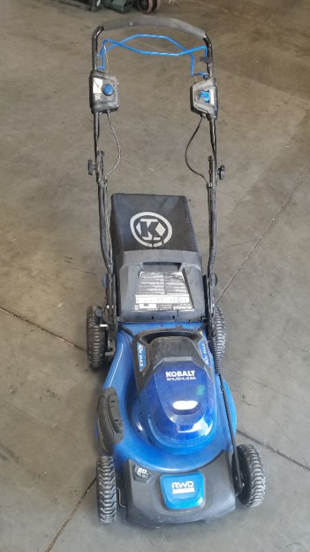 Photo 5 of KOBALT BRUSHLESS 40V MAX MOWER INCLUDES 40V BATTERY AND CHARGER MODEL KMP 5040-06 USED