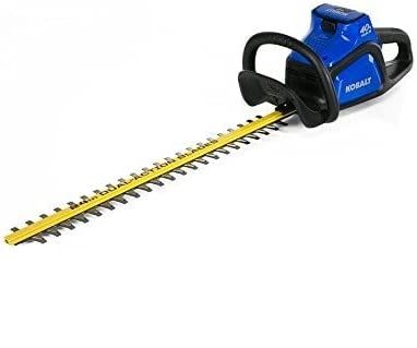 Photo 1 of KOBALT  24 INCH DUAL CORDLESS HEDGE TRIMMER 40 VOLT MAX TOOL ONLY BATTERY NOT INCLUDED  USED 