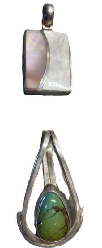 Photo 1 of 2 - STONE PENDANTS 925 STERLING SILVER SETTING - FINE JEWELRY