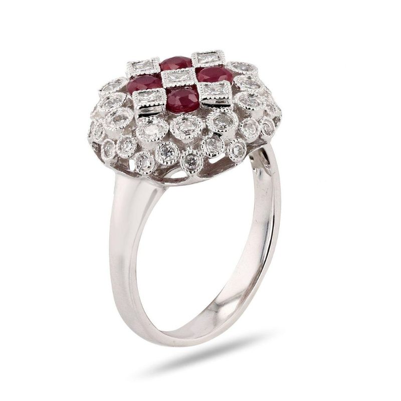 Photo 1 of ORIANNE PLATINUM  CUSTOM  DIAMOND & RUBY RING.  0.70 ctw DIAMOND AND 0.66 RUBY, TOTAL WEIGHT OF RING 8.0g  SIZE 7 1/2 WITH APPRAISAL RN027203