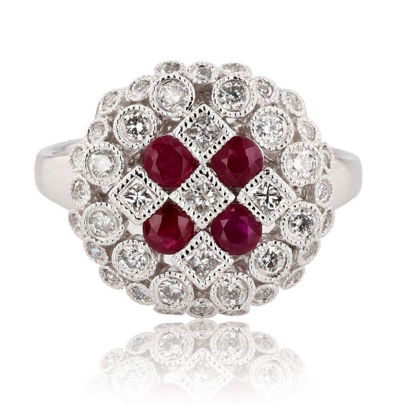 Photo 1 of ORIANNE 1.37ct EMERALD AND  0.64ctw DIAMOND 18K YELLOW AND WHITE GOLD RING  SIZE 7 WITH APPRAISAL RN032445