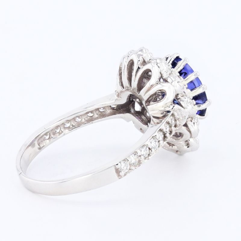 Photo 1 of ORIANNE 1.59ct TANZANITE AND 0.47ctw DIAMOND 14K WHITE GOLD RING,  TOTAL WEIGHT OF RING 4.90 g SIZE 7 WITH APPRAISAL RN024407