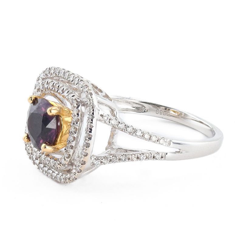 Photo 1 of ORIANNE 1.03ct PURPLISH PINK SPINEL AND 0.30ctw DIAMOND 18K WHITE AND YELLOW GOLD RING, TOTAL WEIGHT OF RING  4.9 g, SIZE 6 1/2 WITH APPRAISAL RN036588