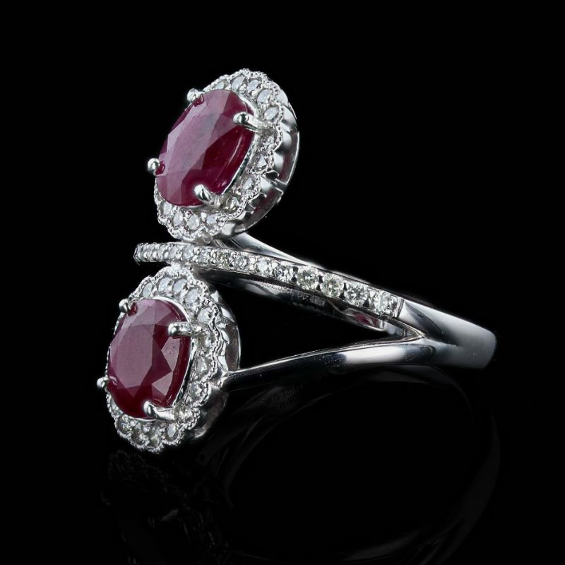 Photo 1 of ORIANNE 2.39ctw BURMESE RUBY AND 0.48ctw DIAMOND PLATINUM RING (GIA CERTIFIED),WEIGHT OF ITEM: 8.09 g SIZE 7 WITH APPRAISAL  RN037329