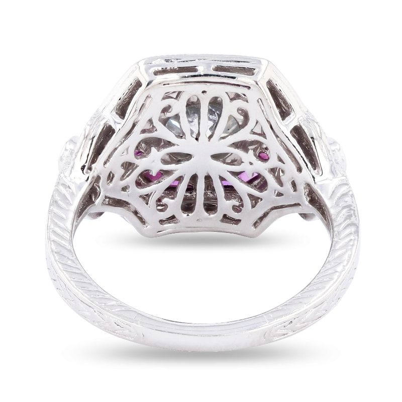 Photo 1 of ORIANNE 1.63ctw DIAMOND AND 0.85ctw RUBY PLATINUM RING SIZE 6 1/2 WITH APPRAISAL RN030729