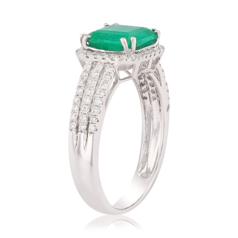 Photo 1 of ORIANNE 1.59ct EMERALD AND 0.39ctw DIAMOND PLATINUM RING TOTAL WEIGHT 5.18 g SIZE 7 WITH APPRAISAL RN021079