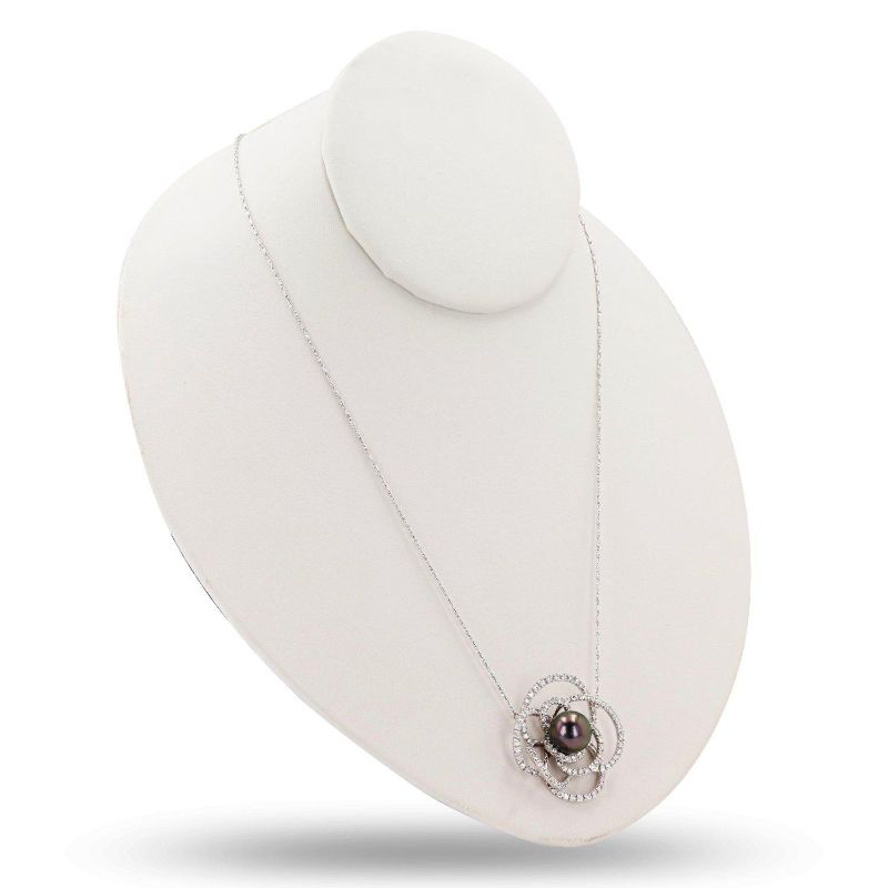 Photo 1 of ORIANNE 11mm TAHITIAN PEARL AND 1.33ctw DIAMOND 14K WHITE GOLD NECKLACE/PENDANT
WITH CHAIN, TOTAL WEIGHT 10.4 g LENGTH 18" WITH APPRAISAL NK012934