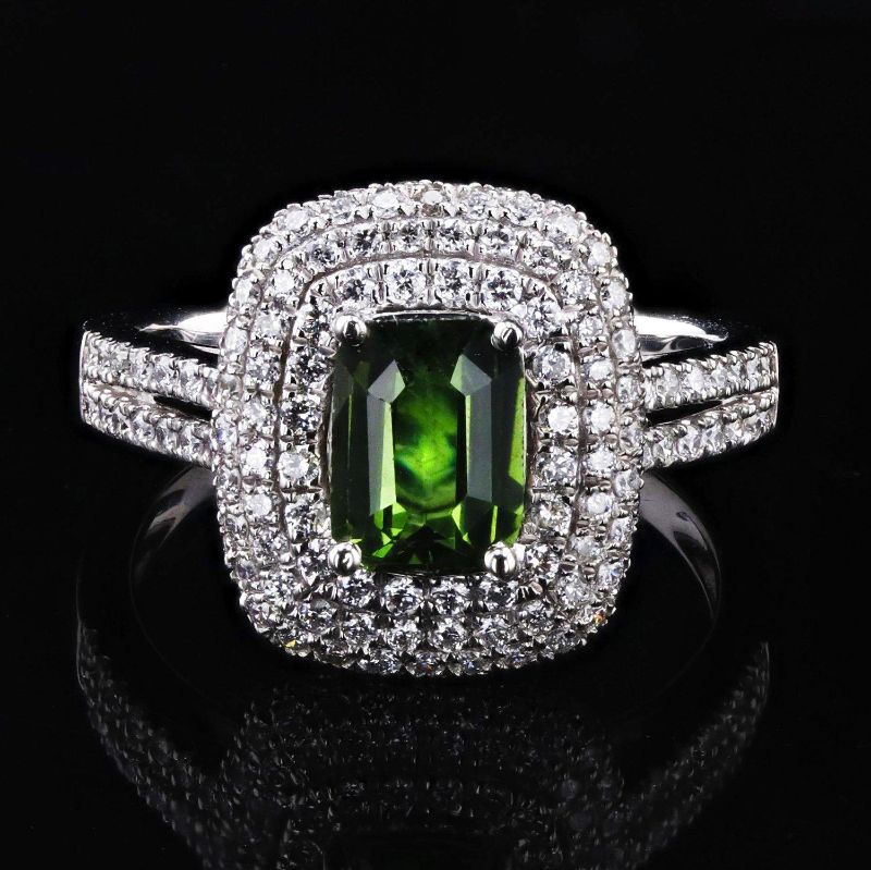Photo 1 of ORIANNE 1.22ct UNHEATED SAPPHIRE AND 0.88ctw DIAMOND PPLATINUM RING  (GIA CERTIFIED) TOTAL WEIGHT 7.8 g SIZE 6 3/4 WITH APPRAISAL RN032722