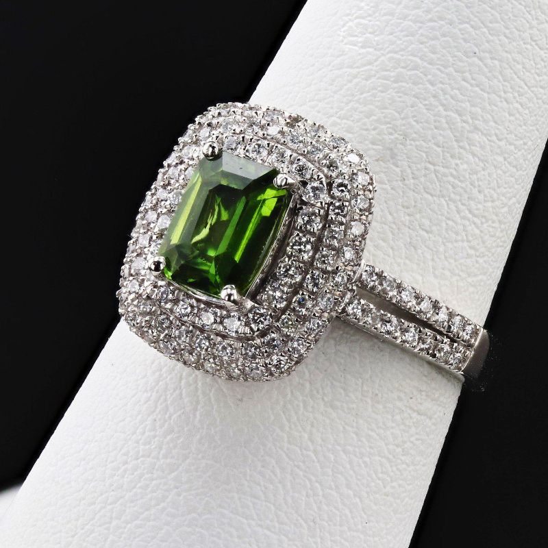 Photo 1 of ORIANNE 1.22ct UNHEATED SAPPHIRE AND 0.88ctw DIAMOND PPLATINUM RING  (GIA CERTIFIED) TOTAL WEIGHT 7.8 g SIZE 6 3/4 WITH APPRAISAL RN032722