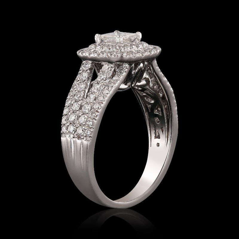 Photo 1 of ORIANNE 0.46ct SI3 CLARITY F COLOR CENTER DIAMOND PLATINUM RING (1.53ctw DIAMONDS) EGL CERTIFIED TOTAL WEIGHT 12.03 g SIZE 7 WITH APPRAISAL RN022296