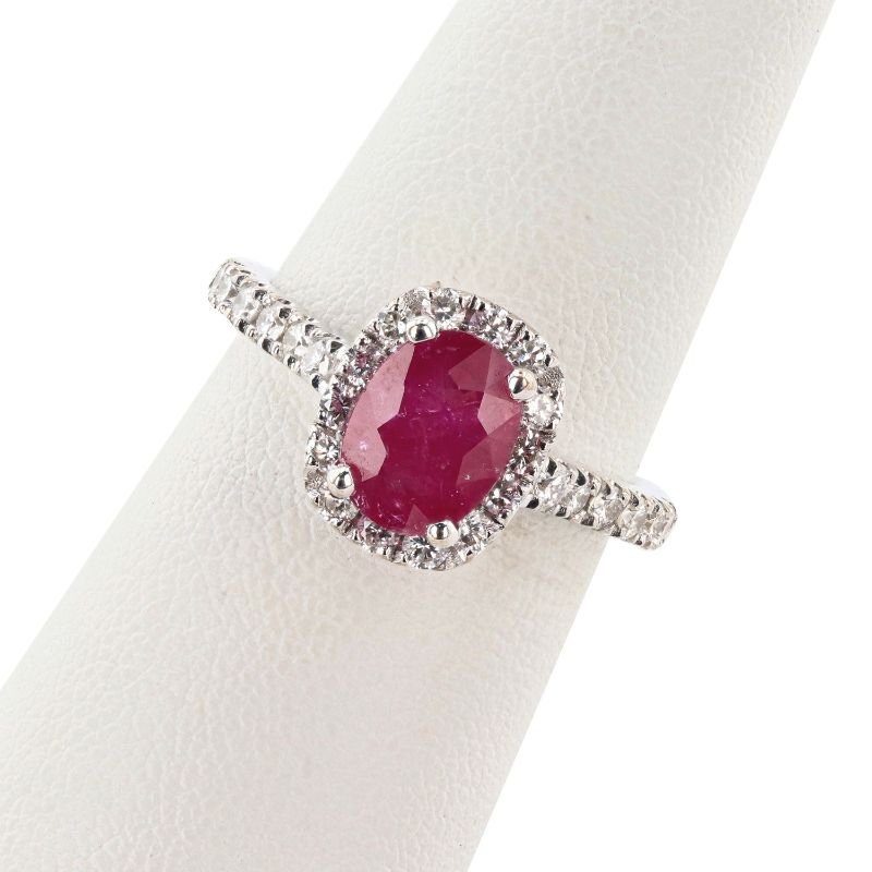 Photo 1 of ORIANNE 1.86ct MADAGASCAR RUBY AND 0.70ctw DIAMOND 18K WHITE GOLD RING (GIA CERTIFIED) TOTAL WEIGHT 4.5 g SIZE 6 1/4 WITH APPRAISAL  RN036410