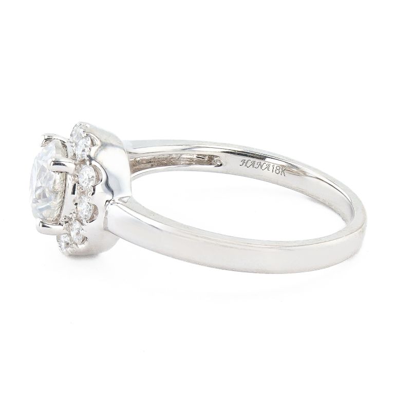 Photo 1 of ORIANNE 1.01ct G COLOR SI3 CLARITY CENTER DIAMOND 18K WHITE GOLD RING (1.34ctw DIAMONDS) TOTAL WEIGHT 3.80 g SIZE 6 1/4 WITH APPRAISAL RN031445