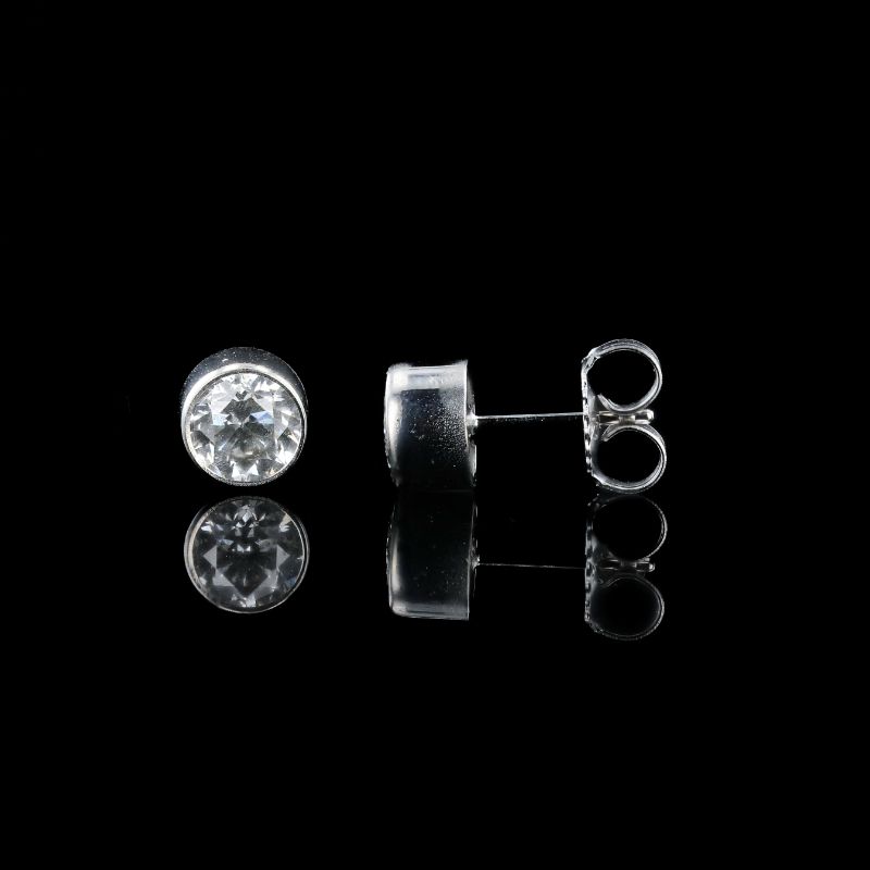 Photo 1 of ORIANNE 1.81ctw G COLOR SI2 CLARITY DIAMOND 14K WHITE GOLD STUD EARRINGS TOTAL WEIGHT 2.0 g WITH APPRAISAL ER007819