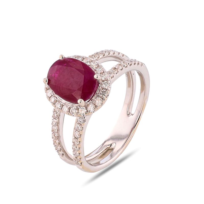 Photo 1 of ORIANNE 2.31ct BURMESE RUBY AND 0.51ctw DIAMOND18K WHITE GOLD RING (GIA CERTIFIED)
TOTAL WEIGHT 5.2 g SIZE 7 WITH APPRAISAL RN038757