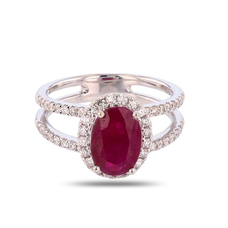 Photo 1 of ORIANNE 2.31ct BURMESE RUBY AND 0.51ctw DIAMOND18K WHITE GOLD RING (GIA CERTIFIED)
TOTAL WEIGHT 5.2 g SIZE 7 WITH APPRAISAL RN038757
