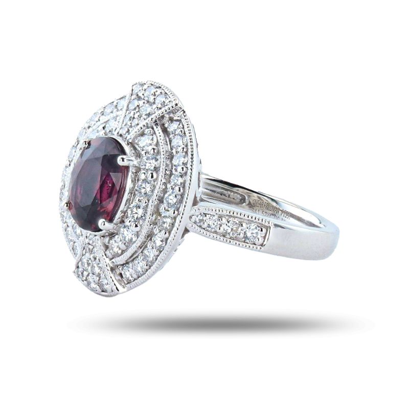 Photo 1 of ORIANNE 1.52ct UNHEATED PINK SAPPHIRE AND 0.80ctw DIAMOND PLATINUM RING (GIA CERTIFIED) TOTAL WEIGHT 9.2 g SIZE 7 WITH APPRAISAL RN037490