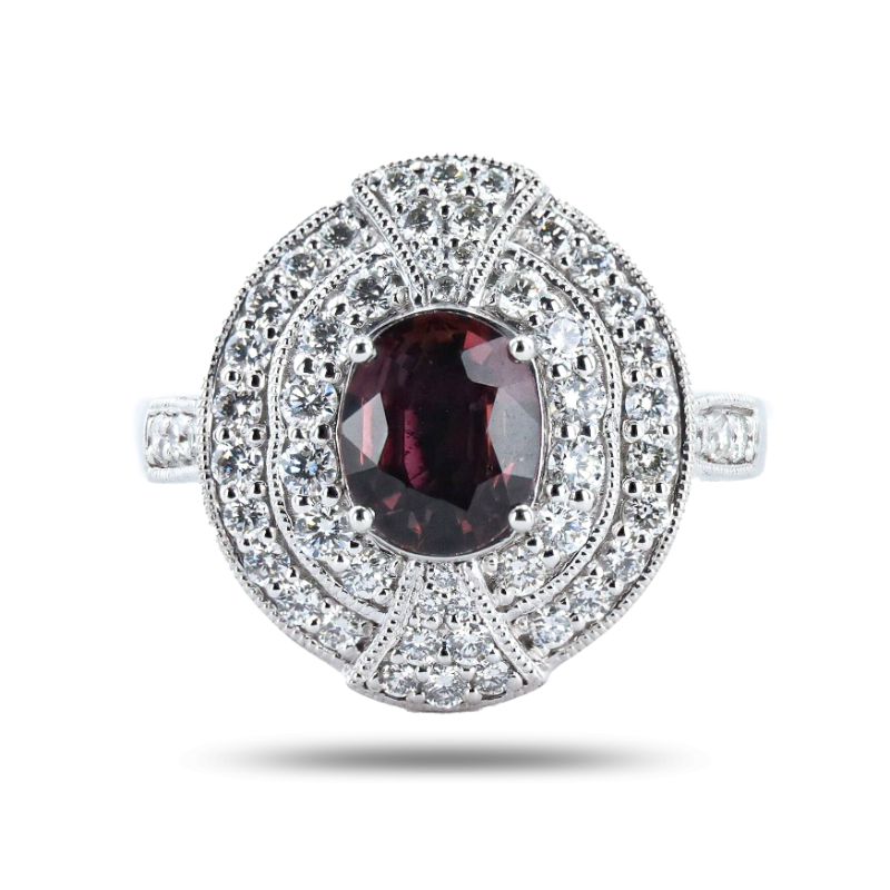 Photo 1 of ORIANNE 1.52ct UNHEATED PINK SAPPHIRE AND 0.80ctw DIAMOND PLATINUM RING (GIA CERTIFIED) TOTAL WEIGHT 9.2 g SIZE 7 WITH APPRAISAL RN037490