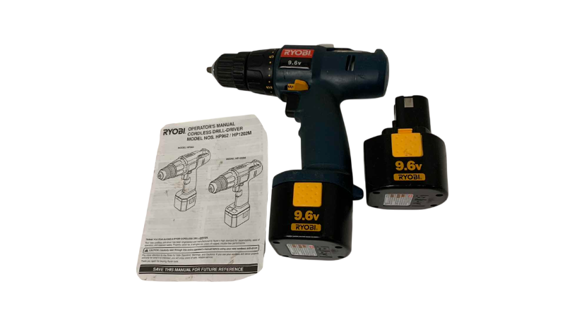 Photo 1 of RYOBI 9.6 V DRILL MOTOR AND 2 BATTERIES HP962