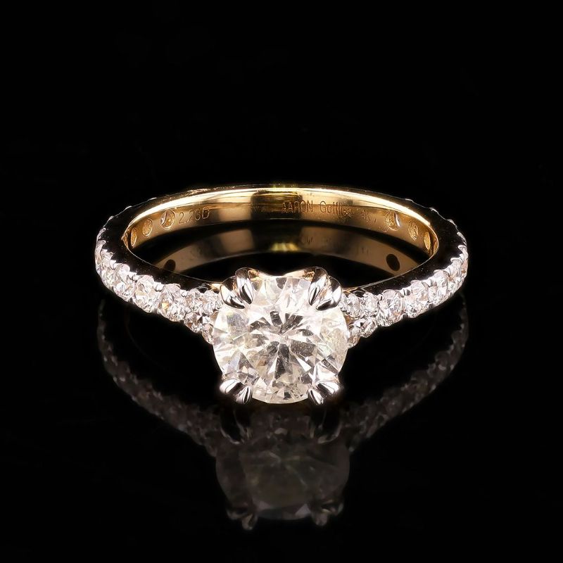 Photo 1 of ORIANNE 1.50ct I COLOR I1 CLARITY CENTER Diamond 14K Yellow Gold Ring (2.23ctw Diamonds) Size 6 3/4 with Appraisal RN040015