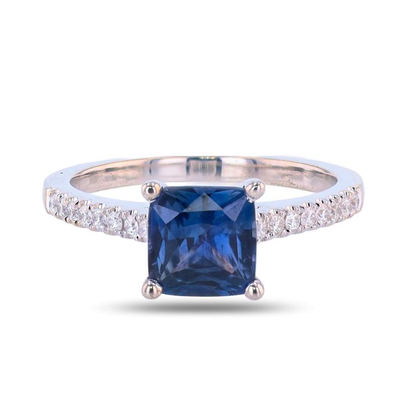 Photo 1 of ORIANNE 1.81ct Blue Sapphire and 0.18ctw Diamond 18K White Gold Ring (GIA CERTIFIED) size 6 1/2 with Appraisal RN038845