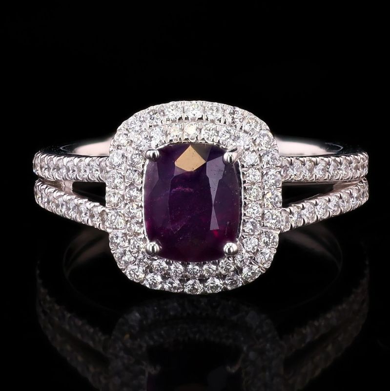 Photo 1 of ORIANNE 1.78ct UNHEATED Purple Pink KASHMIR Sapphire and 0.59ctw Diamond Platinum Ring (GIA CERTIFIED) Size 6 1/2 RN039276