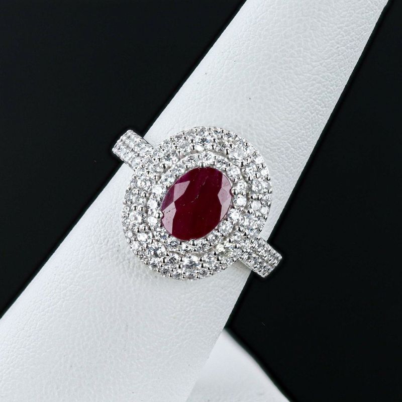Photo 1 of ORIANNE 1.25ct BURMESE Ruby and 1.20ctw Diamond Platinum Ring (GIA CERTIFIED) size 7 with Appraisal RN034921