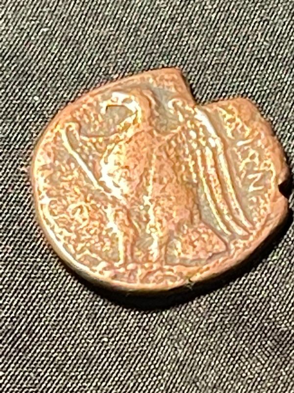 Photo 2 of 282-278 BC. 23MM GREEK HIKETAS III HEAD OF ZEAUS EAGLE COIN