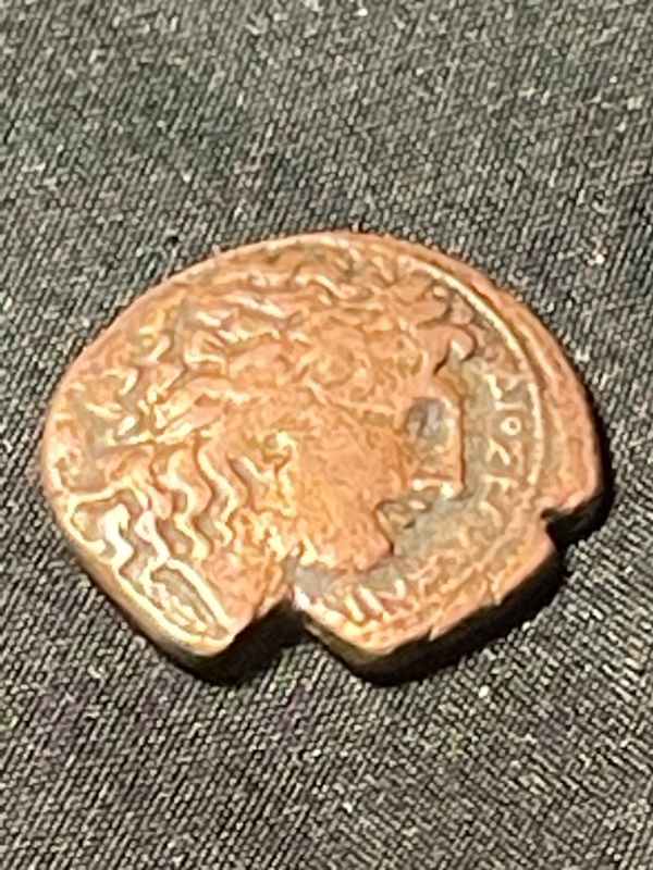 Photo 1 of 282-278 BC. 23MM GREEK HIKETAS III HEAD OF ZEAUS EAGLE COIN