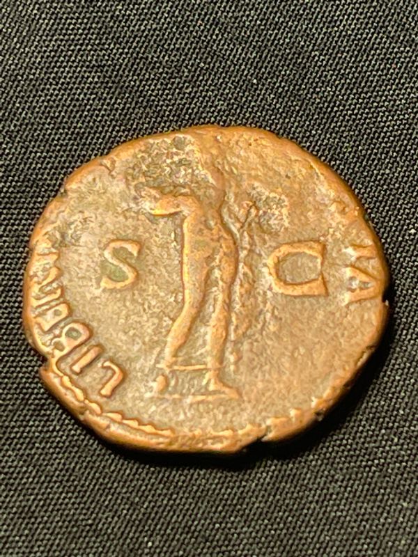 Photo 2 of 41-80 AD. ROMAN CLADIUS 27MM BRONZE HEAD CLAUDIUS COIN